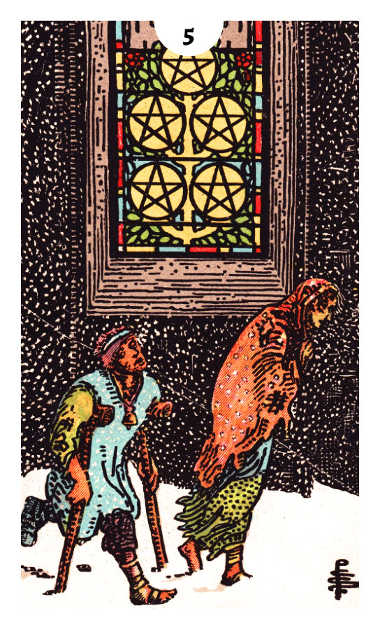 tarot card five of pentacles